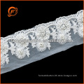 3D embroidery flower lace sewing on beads made in china